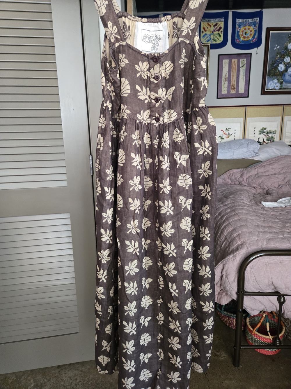 Sleeveless Floral Maxi Dress in Brown and Cream Ace&jig - Picture 5 of 8